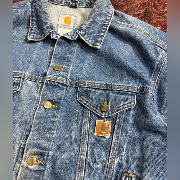 Vtg Carhartt Boxy Denim Jacket - Picture 3 of 6